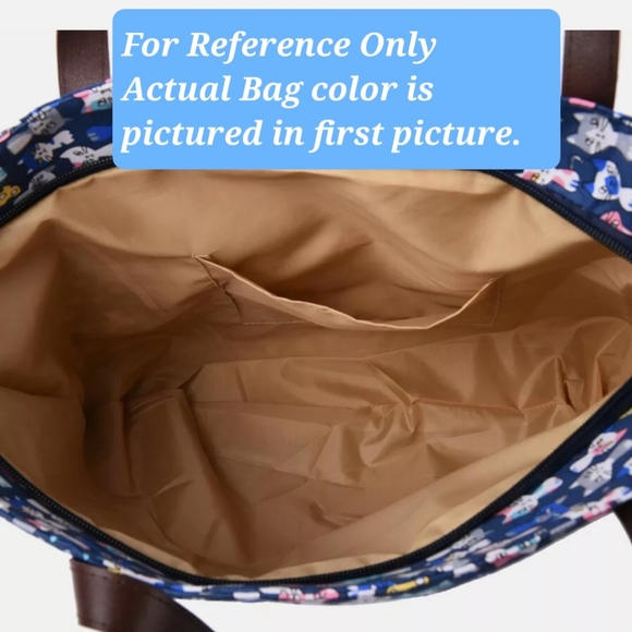 Set of 2 Blue and Paisley Pattern Viscose Tote Bag with Matching Hat NWT - Picture 4 of 6